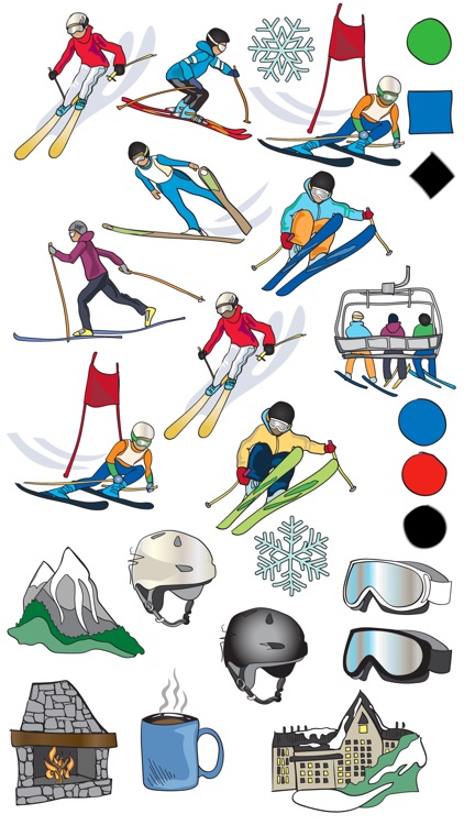 Skiing Sticker Set