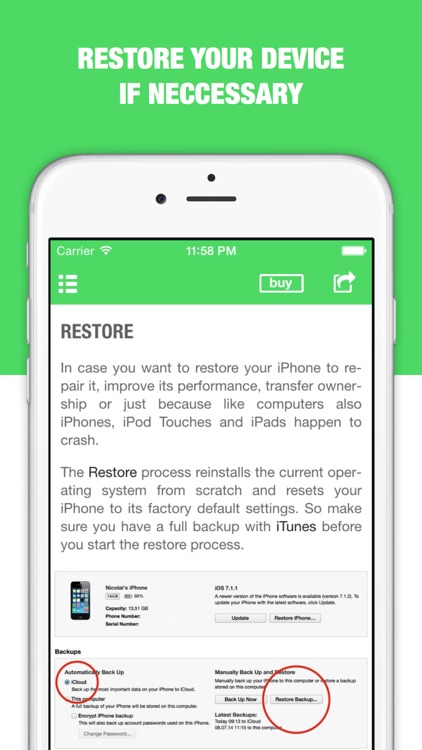 Backup Guide for iPhone & iTunes - Learn how to transfer & recover your data & sms screenshot-4