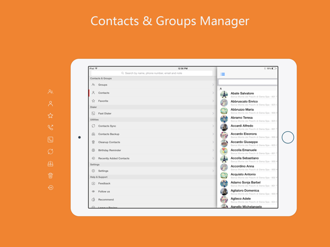 ‎aContacts+ - Kontakt Manager Screenshot