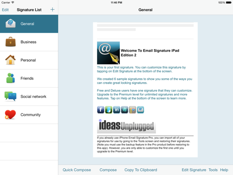 Email Signature iPad Edition - náhled