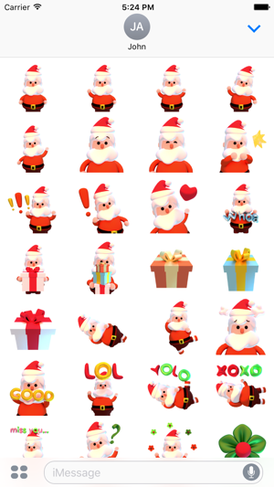 Santa! Cute 3D Emoji and Text Stickers for iMessag(圖2)-速報App