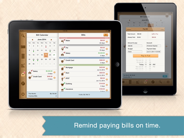 Money Monitor for iPad - Budget & Bill Management