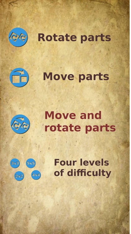 Rotate and move puzzle pieces HD.