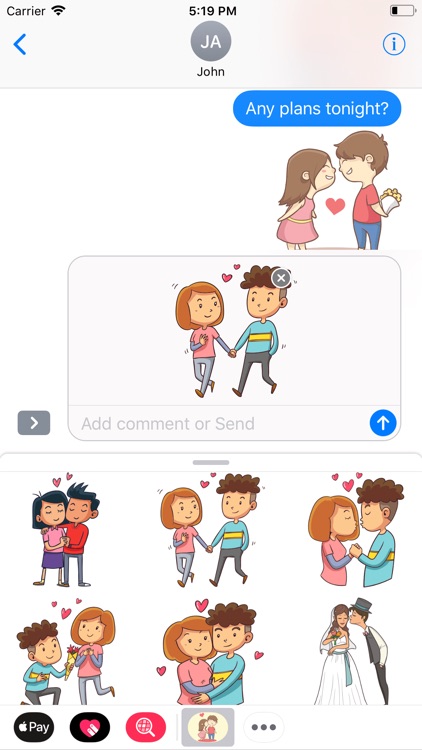 Te Amo Couple Stickers