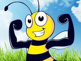 40 cute bee stickers with different emotions and expressions in various poses such as the following: