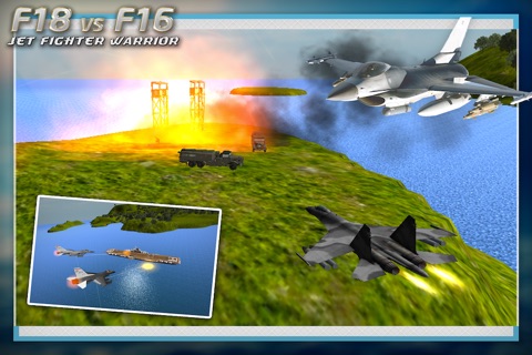 F18 VS F16 Jet Fighter Warrior 3D screenshot 2