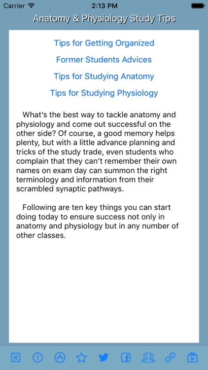 Anatomy & Physiology Study Tips