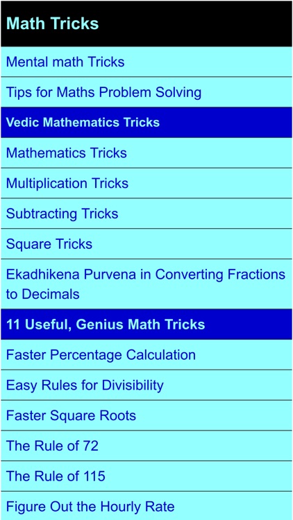 mathematics tricks