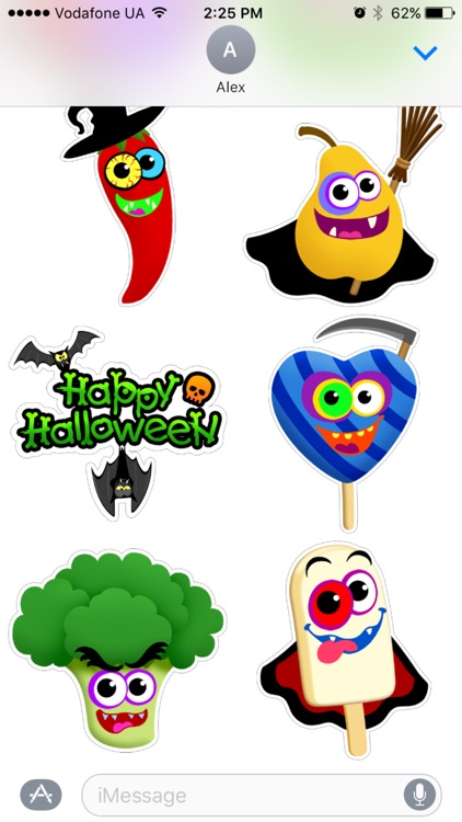 Funny Foods Halloween sticker pack free