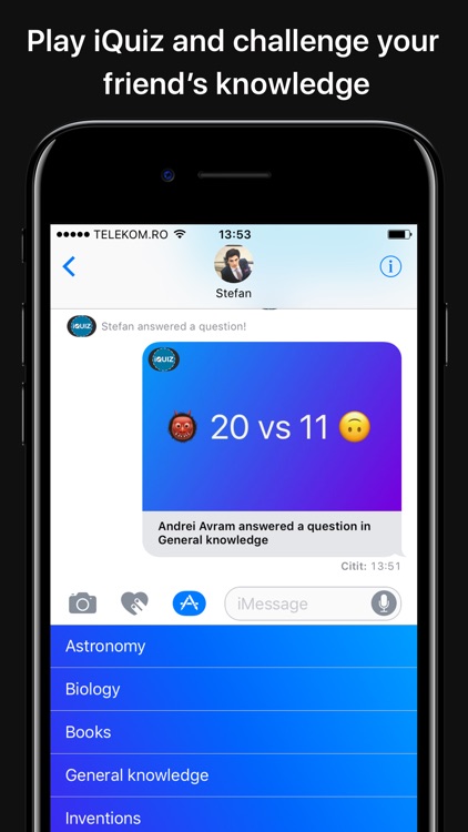 iQuiz Trivia Game for iMessage