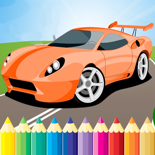 Race Car Coloring Book Super Vehicle drawing game Icon