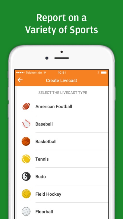 Tickaroo LIVE Sportscasting for various Sports