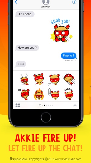 Akkie Fire Up! Sticker Emoji Keyboard By ChatStick(圖2)-速報App