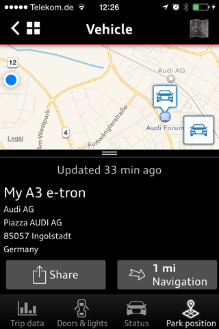 Audi A3 e-tron connect App screenshot 2