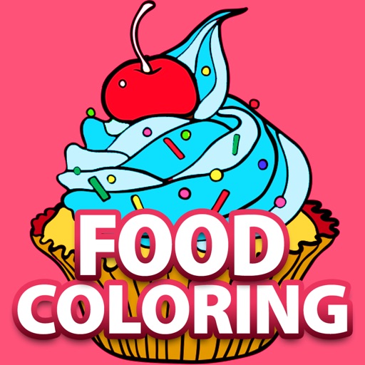 Free Fun Adult Coloring Book - FOOD: Coloring Book for Adults & Stress Relieving Color Therapy Icon