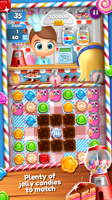 How to cancel & delete Sweet Jelly Match 3 Games – Crush Color.ed Candy in the Jam Blast.ing Quest With Cookie.s from iphone & ipad 1