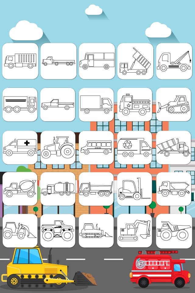 Trucks Connect the Dots and Coloring Book for Kids Lite screenshot 4