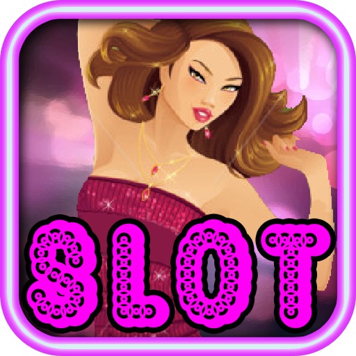 Pink Party Lady Slots: Free Casino Slot Machine Icon