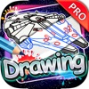Drawing Desk Spaceship in the Galaxy : Draw and Paint Coloring Books Edition Pro