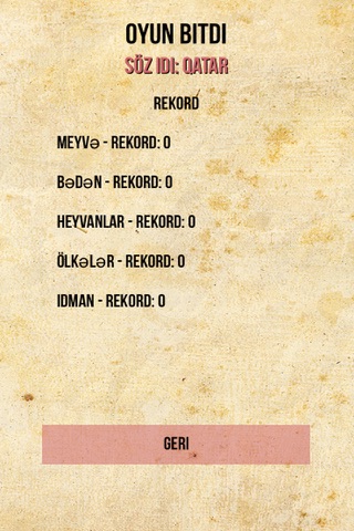 cəllad oyun - Hangman game ( Azerbaijani ) screenshot 3