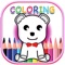 Colouring Kids Game for Bear Animals Cartoon