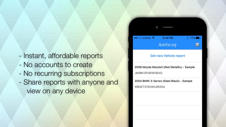 AutoFax - vehicle history reports (VIN check) for used cars