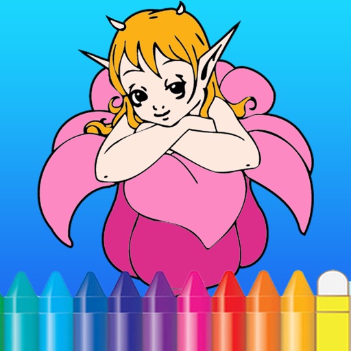 Fantasy elf girl coloring book - Drawing painting for adult