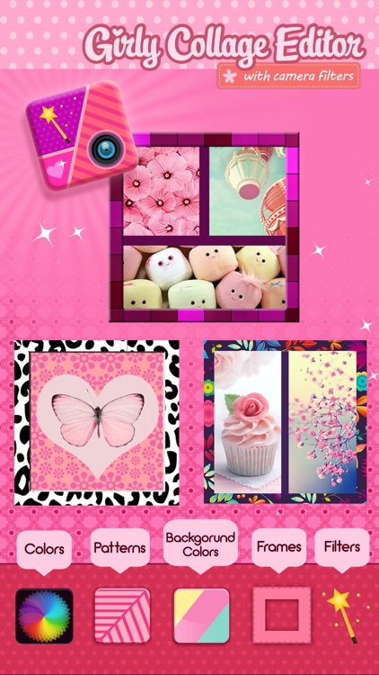 Girly Collage Photo Editor - Scrapbook Maker for Stitching Pics