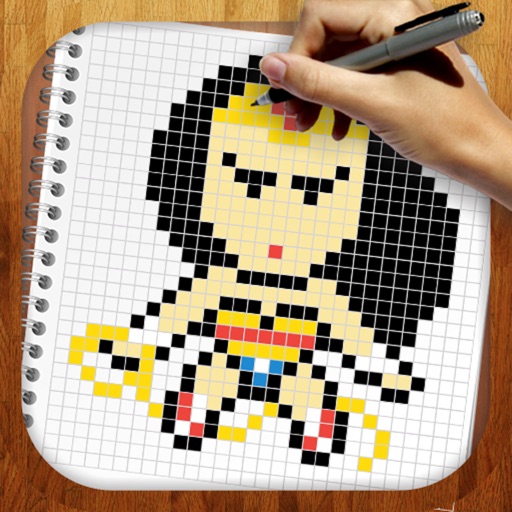 Easy Draw Super Heroes Pixel iOS App