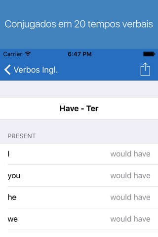 English Verb Conjugator screenshot 2