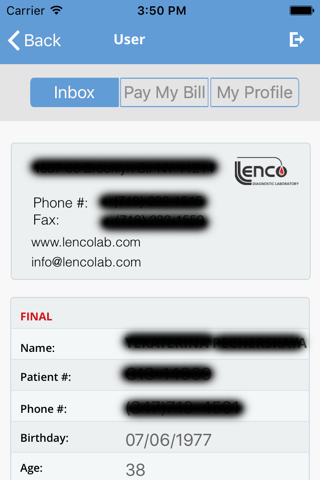 Lenco Patient Portal screenshot 3
