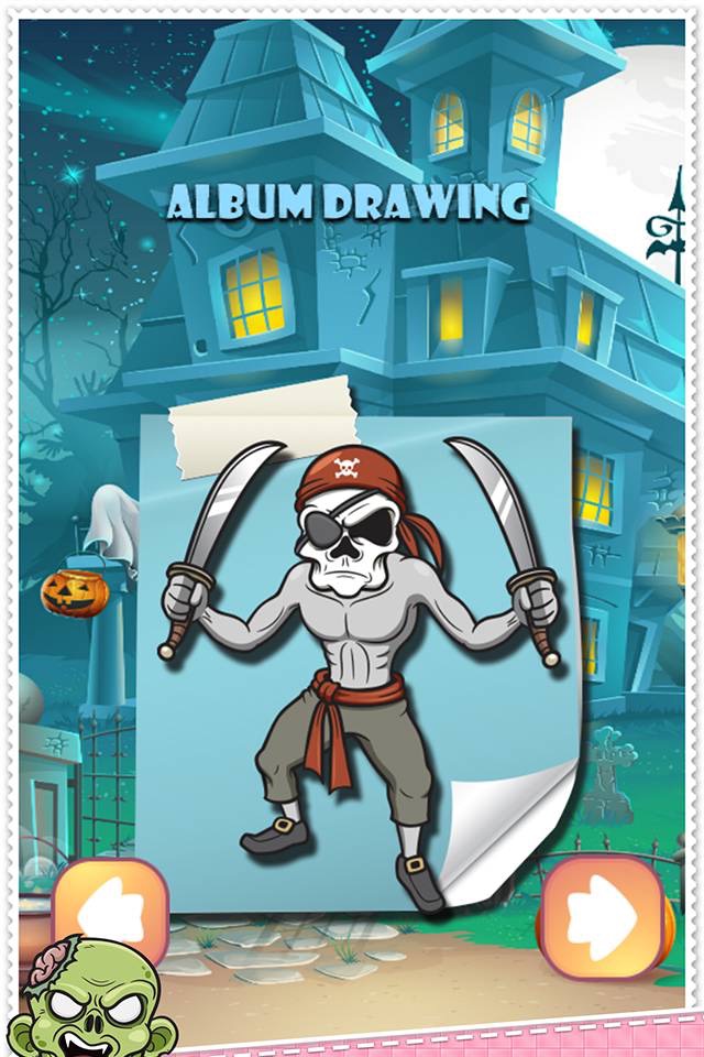 Coloring Book Cute Zombie Colorings Pages - pattern educational learning games for toddler & kids screenshot 2