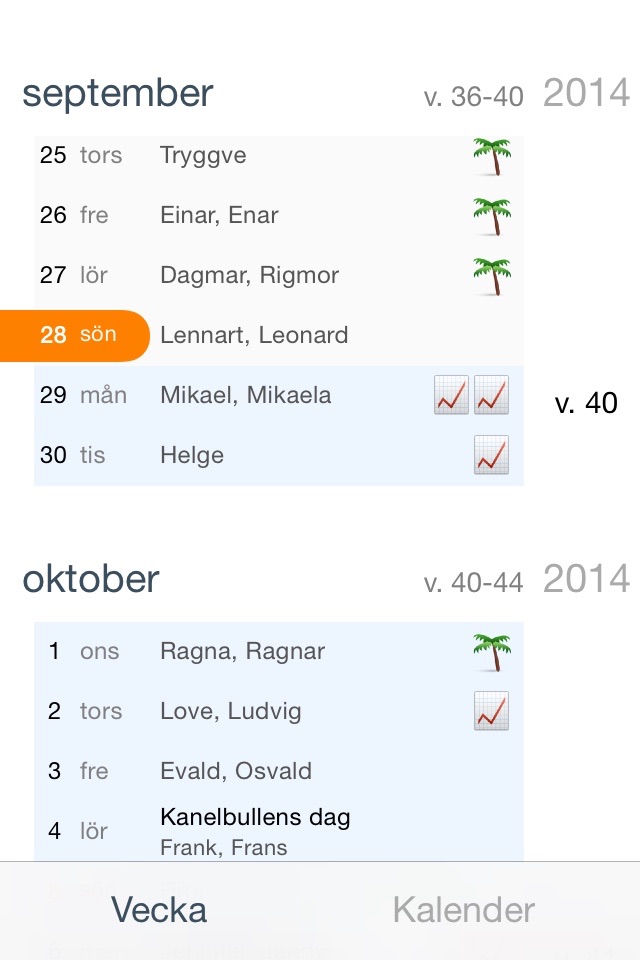 Min vecka - svensk almanacka screenshot 2