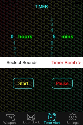 Weapon & Gun Sound Effects Button - Share Explosion Sounds via SMS & Timer Alert Plus screenshot 3