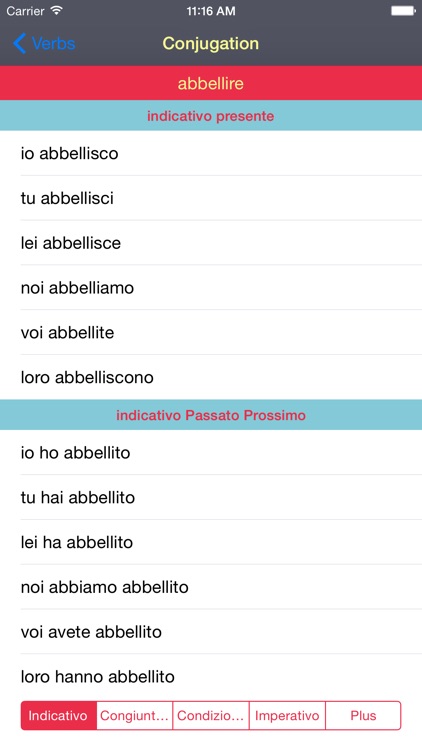 italian verbs conjugator
