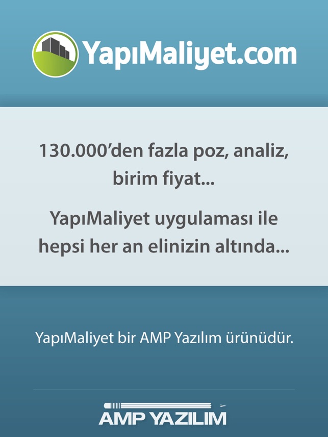 YapıMaliyet Tablet