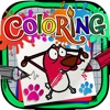 Coloring Book : Painting Cartoon Dog & Puppies Pictures for Kids Pro