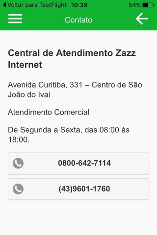 Auto Atendimento Zazz Internet screenshot 3