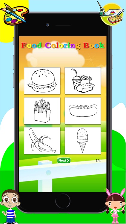 Food Coloring Book -  Drawing Painting for Kids Free Games