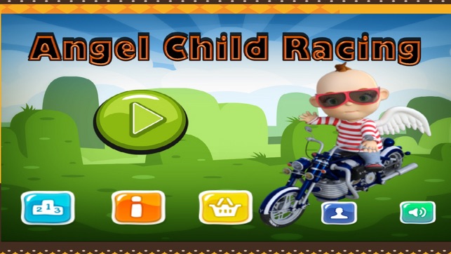 Angel Child Racing - Little chic cupid baby with motorbike(圖1)-速報App