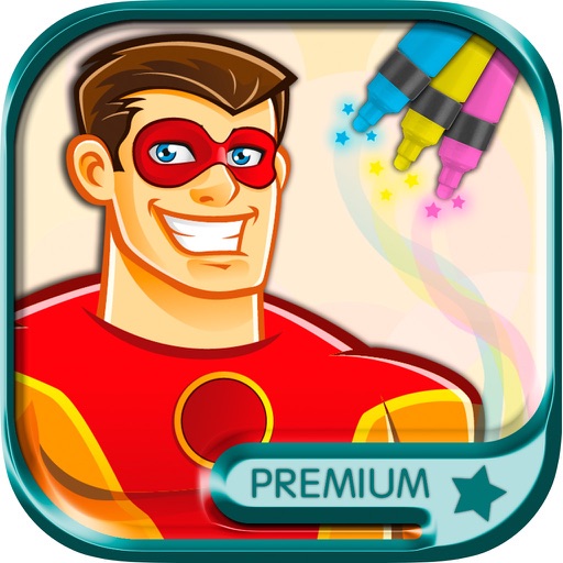 Superheroes coloring pages for kids - Premium Icon