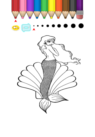 Kids Coloring Book - Cute Cartoon Mermaid 6 screenshot 4