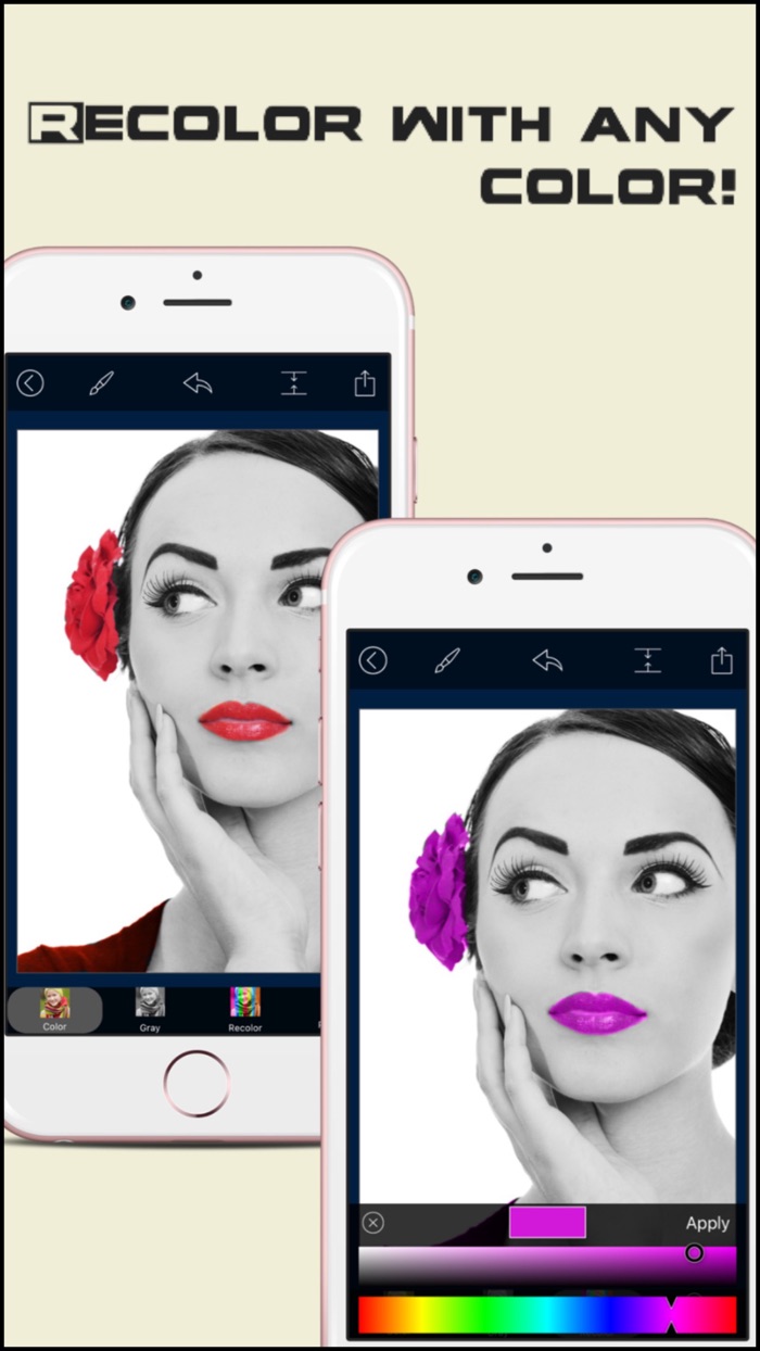 Photo Color Splash Effects - Selective Recolor on black  white picture