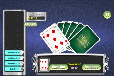 A1 HiLo Card Rivals Mania Pro - world casino gambling card game screenshot 2