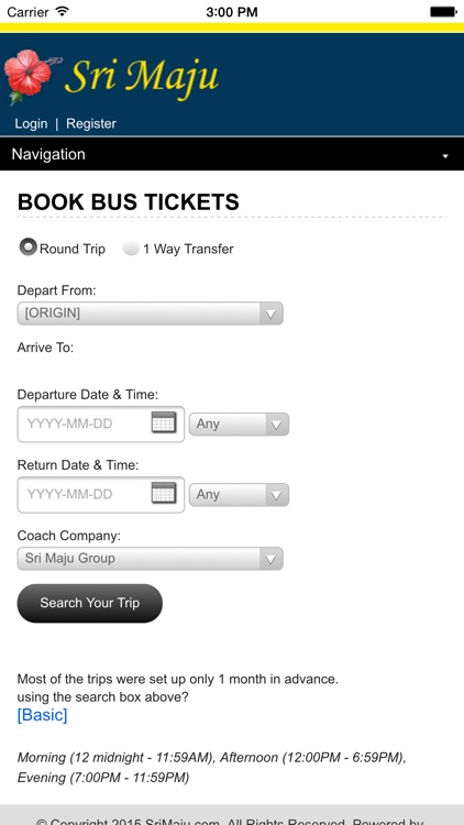 Sri Maju Bus Ticket