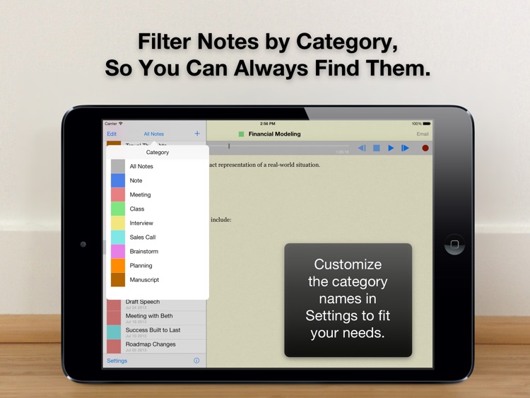 Audio Notebook: Sound Recorder, Notepad, Organizer screenshot-3