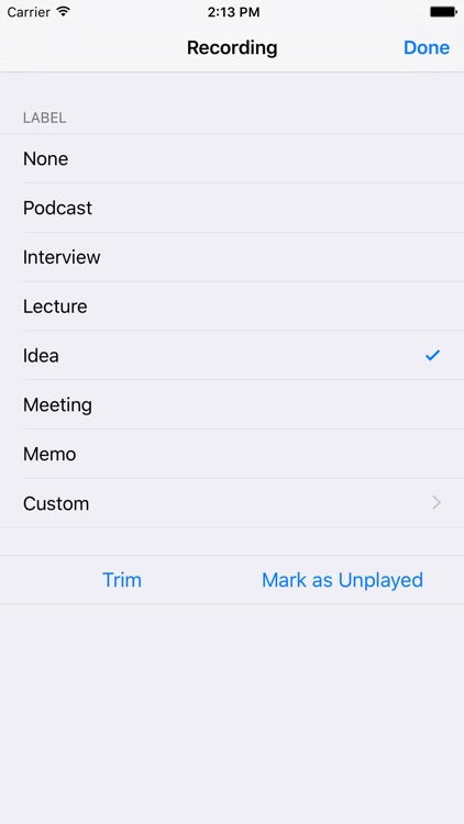 You Record — Capture voice memos or any audio recording quickly and easily