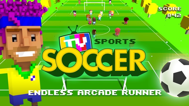 TV Sports Soccer - Endless Blocky Runner(圖1)-速報App