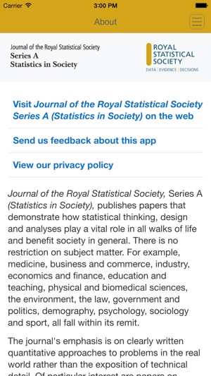 Journal of the Royal Statistical Society Series A (Statistic(圖1)-速報App