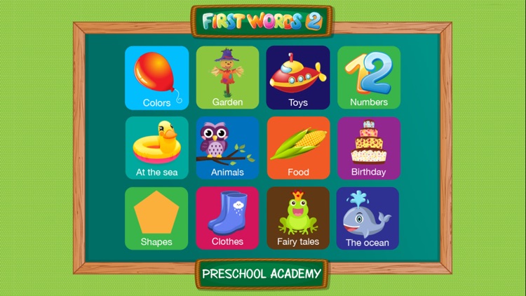 First Words 2 -  English : Preschool Academy educational matching game for Pre-k and kindergarten children